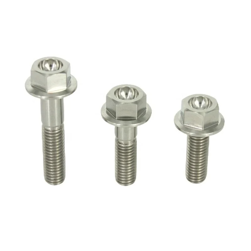 High Strength Fastener Customized Hex Flange Titanium Fasteners Titanium Bolts Titanium Screws for Motorcycle