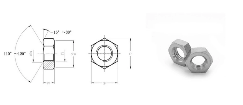 GB/T 6172.1 Gr1 Titanium Hexagon Thin Nuts